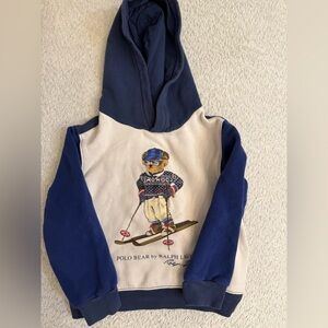 Polo by Ralph Lauren Kids Blue and Cream Ski Bear Hoodie
